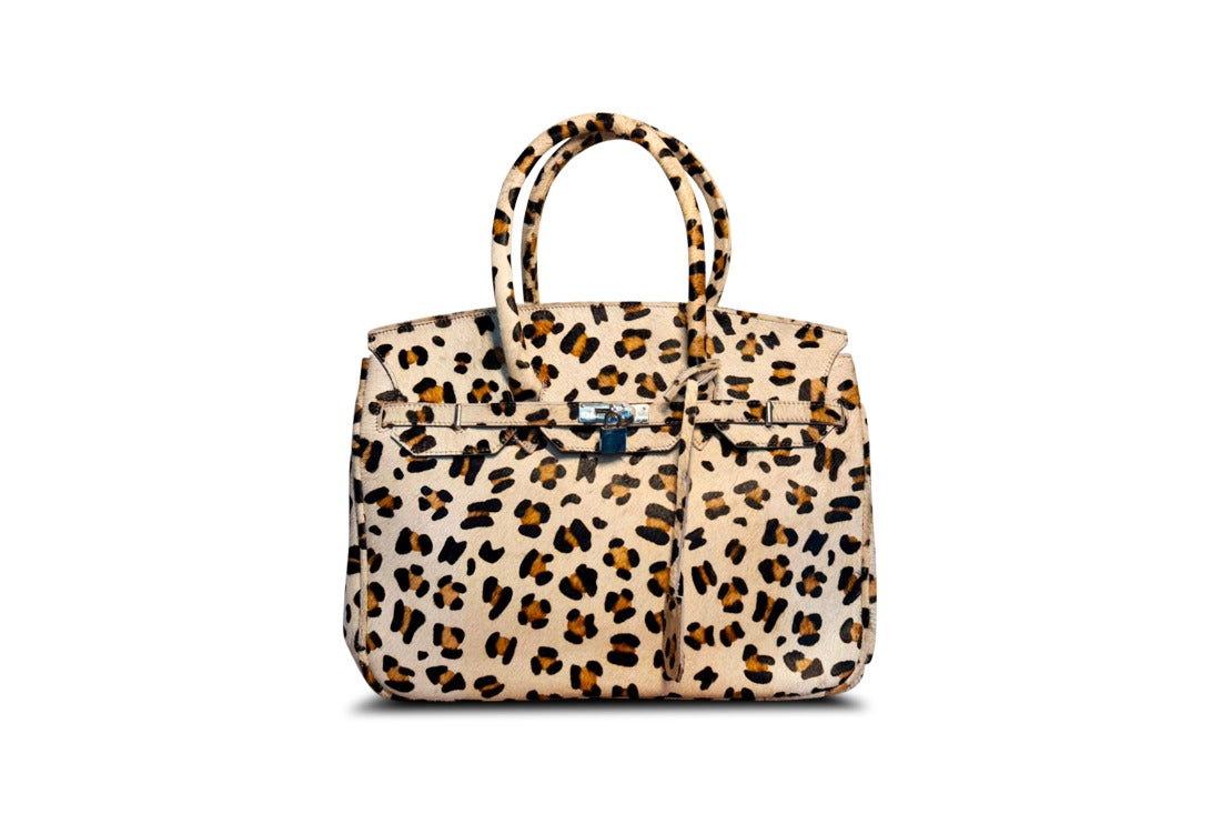 COWHIDE BAG 40 "White Leopard"