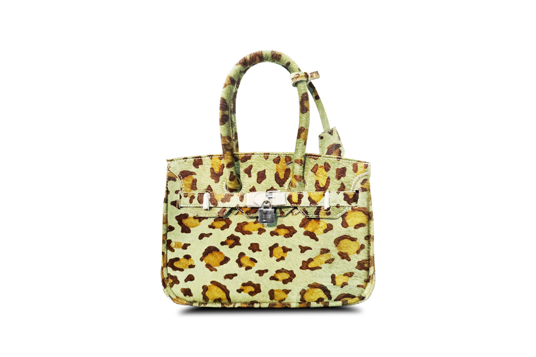 COWHIDE BAG 25 "Green Leopard"