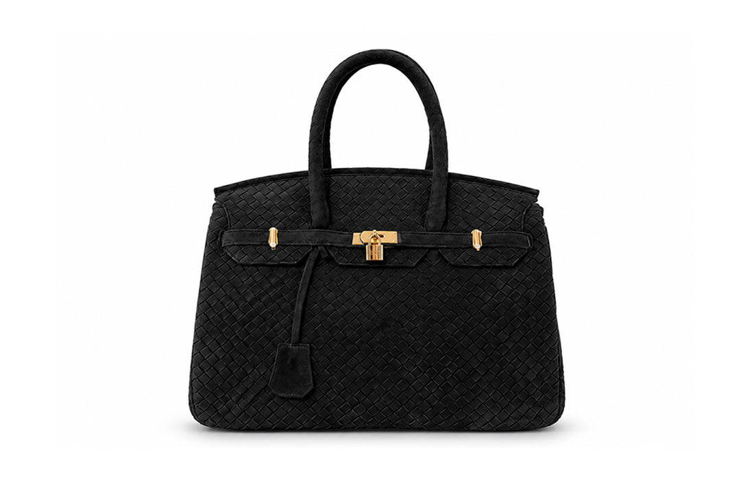 Woven Suede Leather BAG 50 "Black"