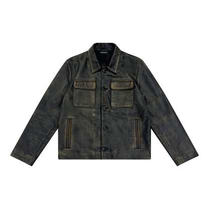 DISTRESSED LEATHER JACKET