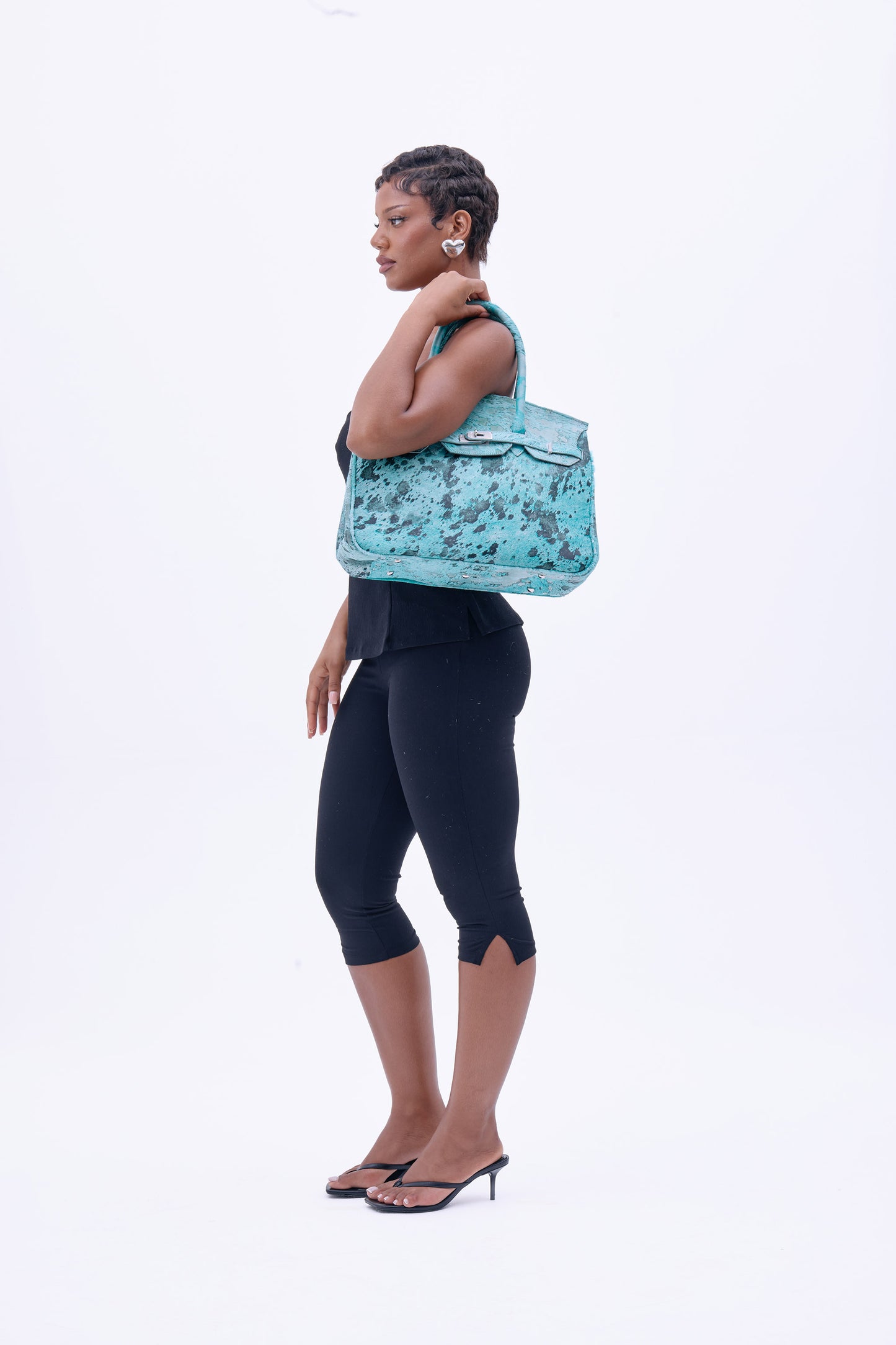 COWHIDE BAG 40 ‘Aqua’