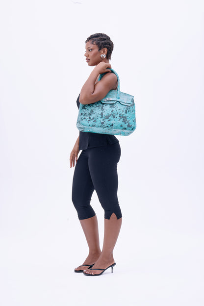 COWHIDE BAG 40 ‘Aqua’