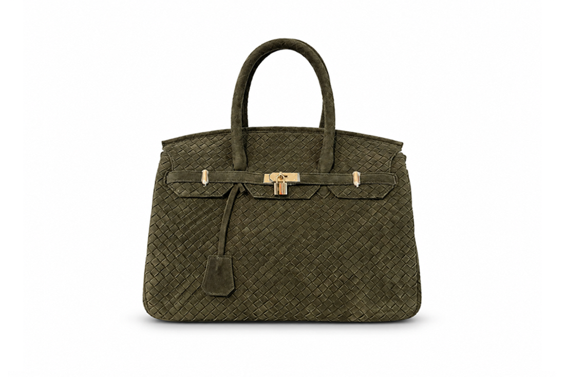 Woven Suede Leather BAG 50 "Olive"