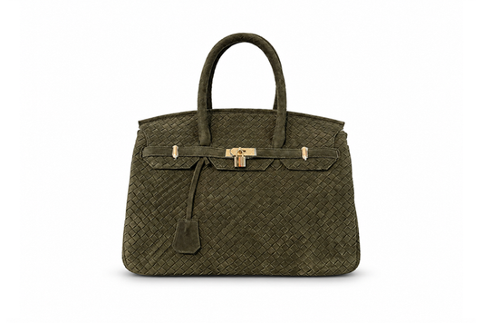 Woven Suede Leather BAG 50 "Olive" Pre-Order