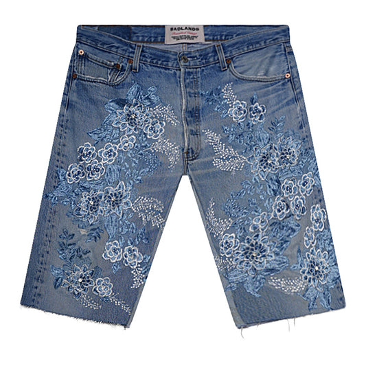 Blue lagoon Lace denim Shorts