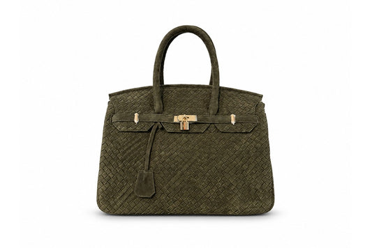 Woven Suede Leather BAG 40 "Olive" Pre-Order